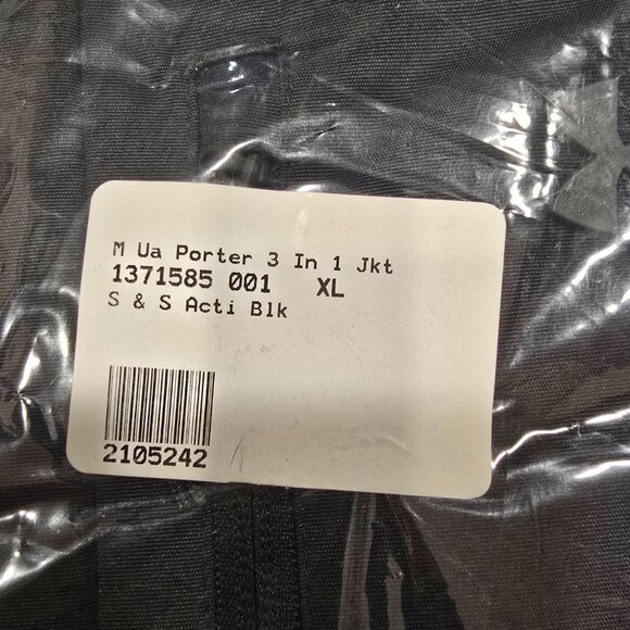 Under Armour Porter 3 in 1 Men's Jacket Super Warm Windproof Black Size XL NEW - Picture 4 of 12